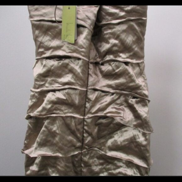 NWT Nicole Miller Crushed Taupe Strapless Gown - Elegant Elegance - Picture 5 of 10